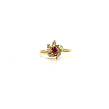 Load and play video in Gallery viewer, Gold plated red heart flower ring From chez GIGI PARIS