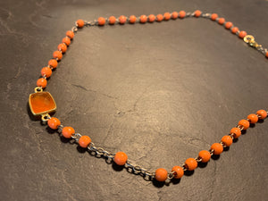 Rosary and Carnelian necklace