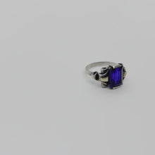 Load and play video in Gallery viewer, Vintage silver, gold and tanzanite ring from GIGI PARIS