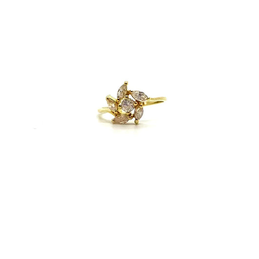 White gold-plated fine flower heart ring From GIGI PARIS