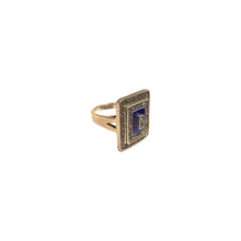 Load image into Gallery viewer, 60s ring in silver lapis lazuli and marcasites