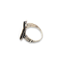 Load the image in the gallery, Silver ring with vintage art deco mother-of-pearl from GIGI PARIS
