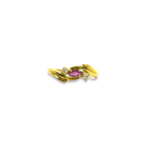 Pink diamond ring encircled by 2 vintage white diamonds from GIGI PARIS