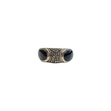 Load the image in the gallery, Silver ring two onyx and marcasites