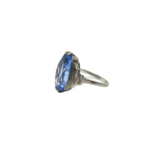 Vintage 1930 silver and blue topaz ring from GIGI PARIS