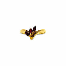 Load the image in the gallery, Thin golden ring with 3 fake vintage rubies from GIGI PARIS