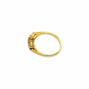 Thin gold symmetrical ring with 4 fake vintage diamonds from GIGI PARIS