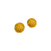 Load image into Gallery viewer, Round-golden-floral-lace-earrings
