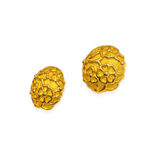 Load image into Gallery viewer, Round-golden-floral-lace-earrings
