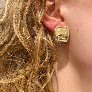 Monet gold square earrings
