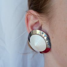 Load image into Gallery viewer, Givenchy mirror and white cone earrings