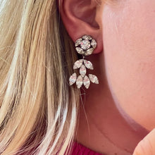 Load image into Gallery viewer, Diamond flower pendant earrings