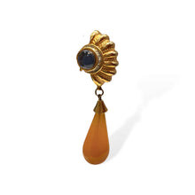 Load the image in the gallery, Orange pearl pendant earrings