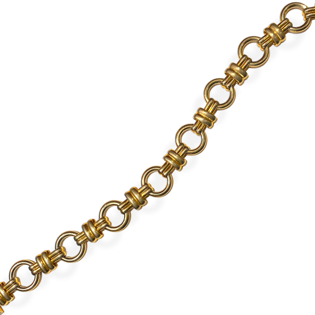 Bracelet maille ronde liée fermoir à clapet