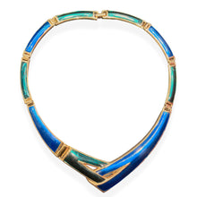 Load the image in the gallery, Chocker in V blue and green resins