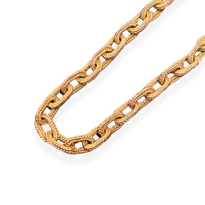 Matt gold convict link necklace with braided finish