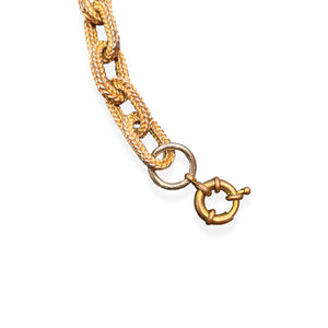 Collier maille forçat or mat finition tressée