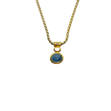 Load the image in the gallery, Vintage blue glass paste pendant necklace from GIGI PARIS