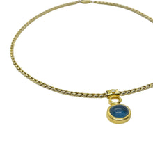 Load the image in the gallery, Vintage blue glass paste pendant necklace from GIGI PARIS