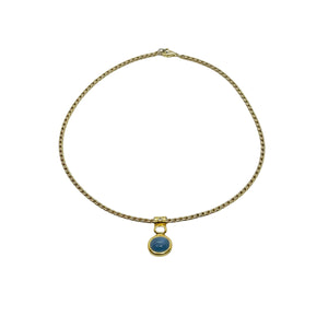 Vintage blue glass paste pendant necklace from GIGI PARIS