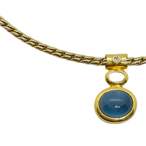 Vintage blue glass paste pendant necklace from GIGI PARIS