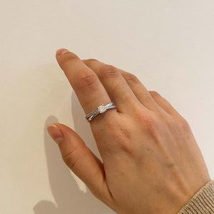 Silver ring links with a zirconium set vintage from GIGI PARIS