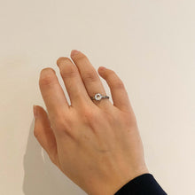 Load the image in the gallery, Fine smooth silver ring with vintage zirconium from GIGI PARIS