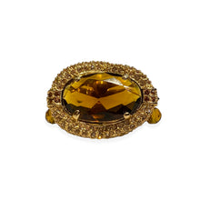 Load the image in the gallery, Incredible maxi diam caramel ring with paved scrolls, adorable tassels