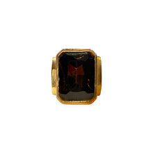 Load the image in the gallery, Incredible rectangle cut amber diamond signet ring