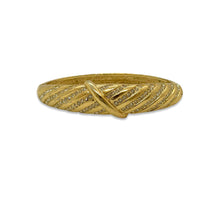 Load the image in the gallery, Golden bangle adorned with vintage white rhinestones from GIGI PARIS