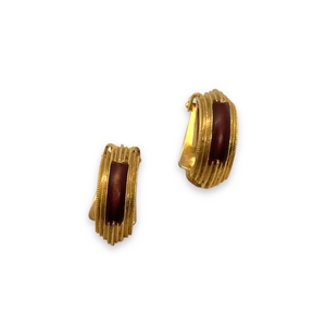 Small 90s Orena hoop earrings with chiselled amber finish