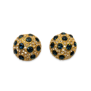 Sublime round earrings paved with sapphires and sparkling diamonds