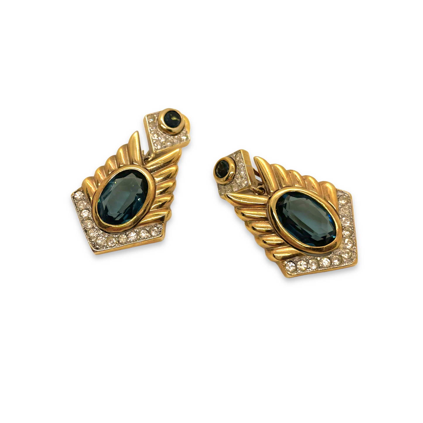 Boucles pendantes style 20s saphirs