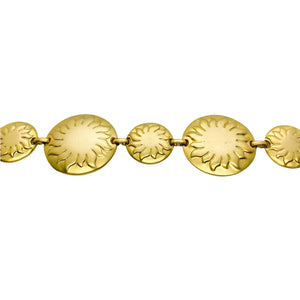 Bracelet Soleiado doré mat soleils sur cercles fermoir TO  vintage de chez GIGI PARIS