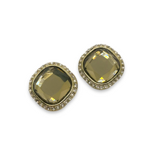 Load image into Gallery viewer, All-diamond cushion-cut earrings and pavé line