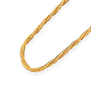 Rope mesh long necklace with clip clasp