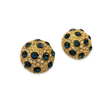 Load image into Gallery viewer, Sublime round earrings paved with sapphires and sparkling diamonds