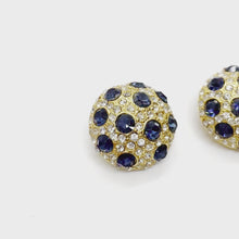 Load and play video in Gallery viewer, Sublime round earrings paved with sapphires and sparkling diamonds