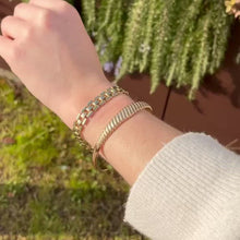 Load and play video in Gallery viewer, Vintage gold spaced rice mesh bracelet from GIGI PARIS