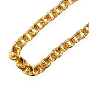 Very beautiful gold chain link necklace with scratched finish