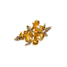 Load the image in the gallery, Pretty brooch gold silver two pearls
