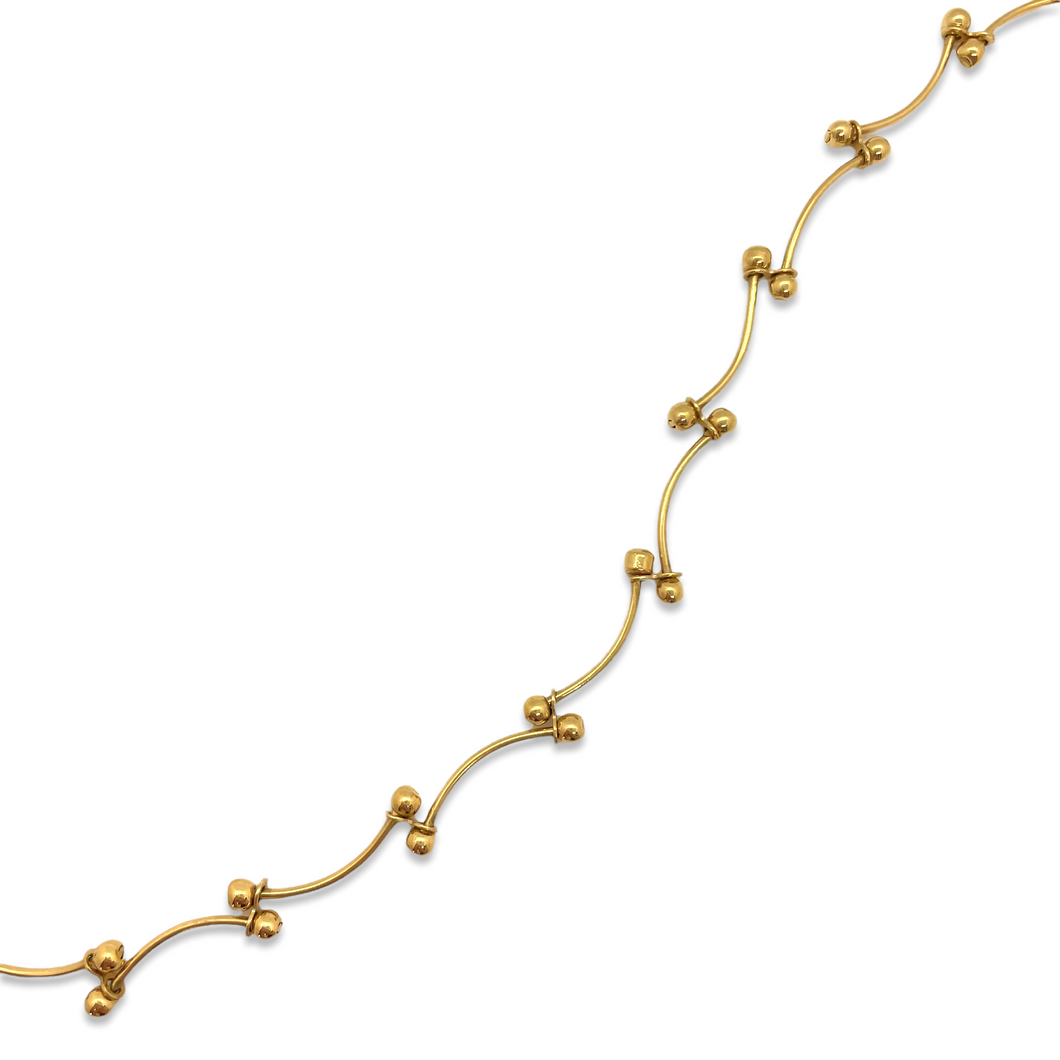 Bracelet doré fin petites perles dorées