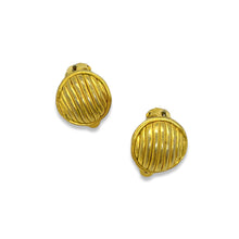 Load the image in the gallery, Vintage striped small round earrings from GIGI PARIS