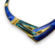 Load the image in the gallery, Chocker in V blue and green resins