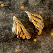 Load the image in the gallery, Wing earrings straps a line of rhinestones