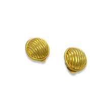 Load the image in the gallery, Vintage striped small round earrings from GIGI PARIS
