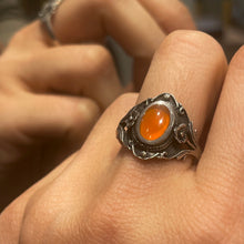 Load image into Gallery viewer, Orange stone silver ring