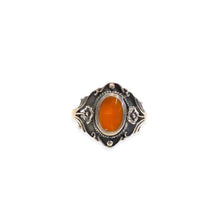 Load image into Gallery viewer, Orange stone silver ring