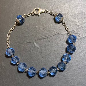 Blue rosary bracelet