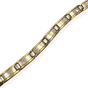 Gold and silver watch strap bracelet